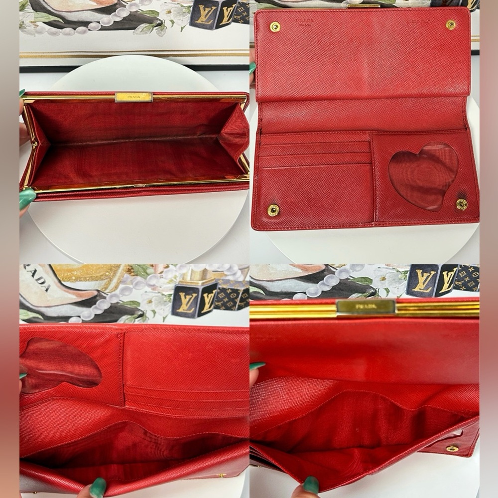 PRADA Saffiano Leather Kisslock Long Wallet 😍❤️🔥 - Picture 7 of 17